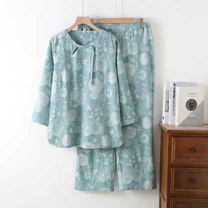 Ensemble pyjama en gaze de coton avec pull citrouille