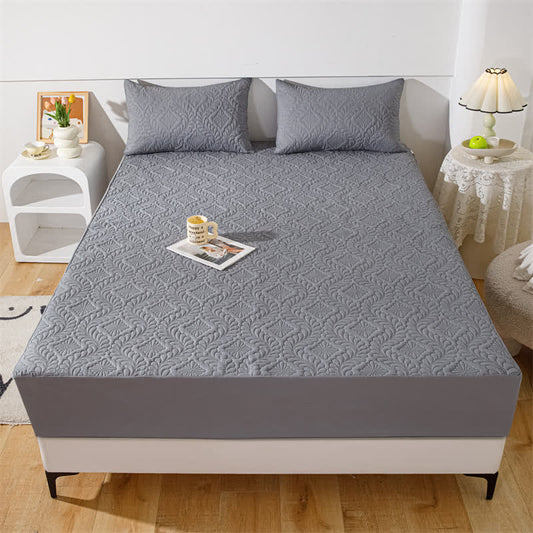 Drap-housse imperméable, uni et matelassé