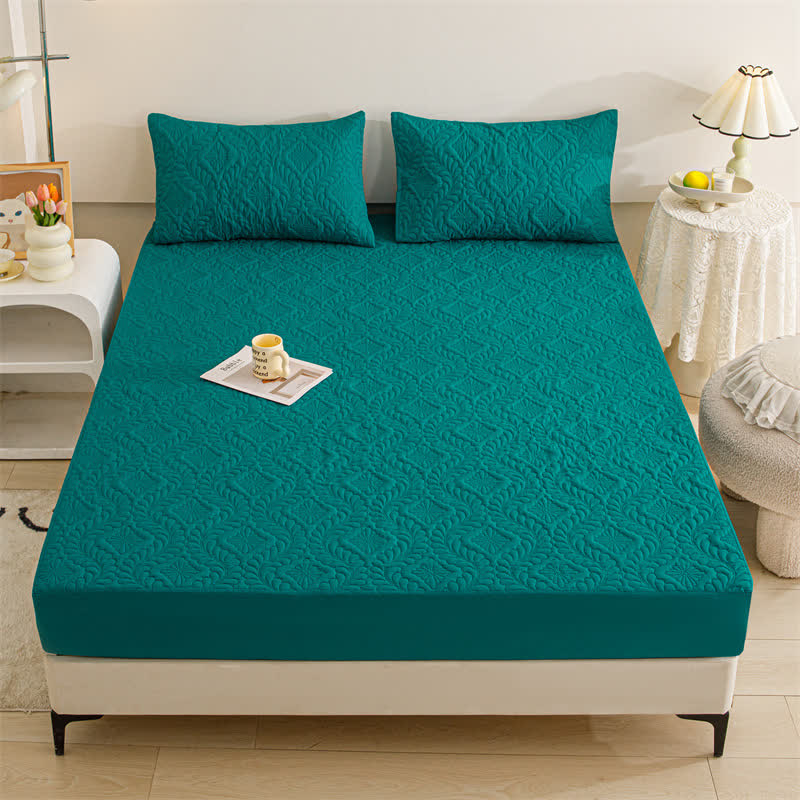 Drap-housse imperméable, uni et matelassé