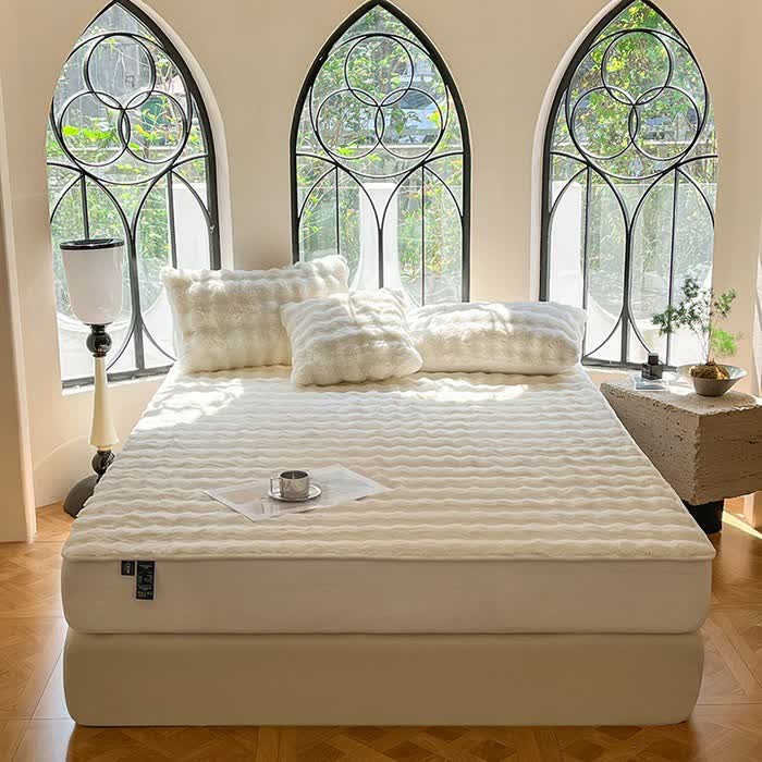 Drap-housse en polaire simple, doux et respirant