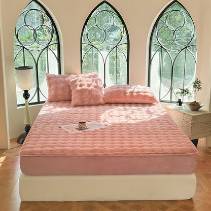 Drap-housse en polaire simple, doux et respirant
