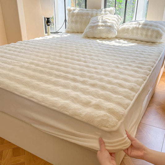 Drap-housse en polaire simple, doux et respirant