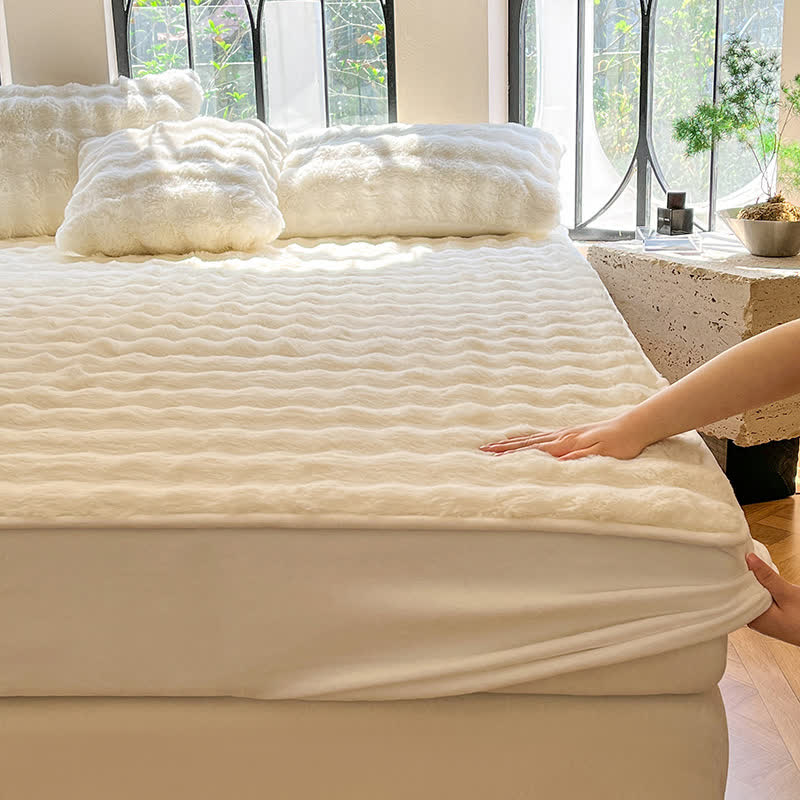 Drap-housse en polaire simple, doux et respirant