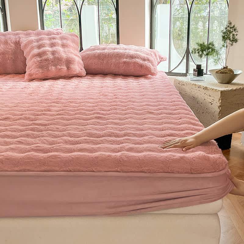 Drap-housse en polaire simple, doux et respirant