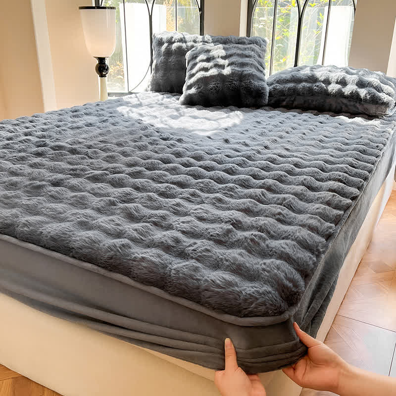 Drap-housse en polaire simple, doux et respirant