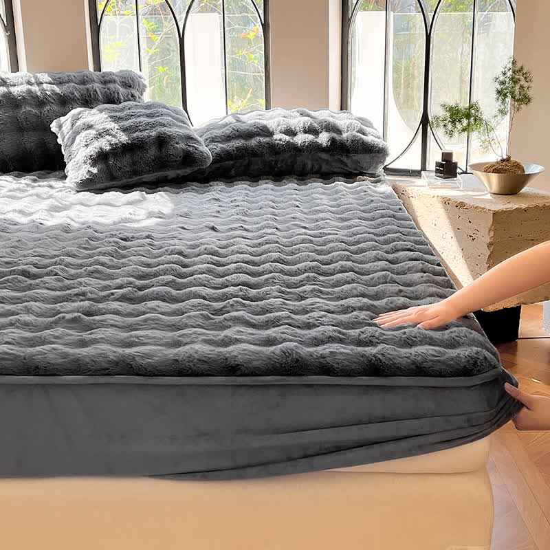 Drap-housse en polaire simple, doux et respirant