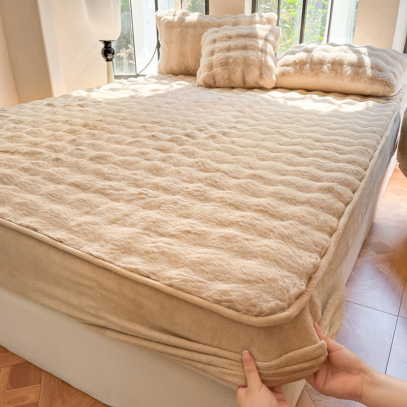 Drap-housse en polaire simple, doux et respirant