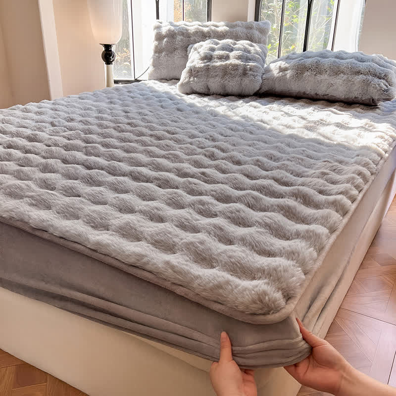 Drap-housse en polaire simple, doux et respirant