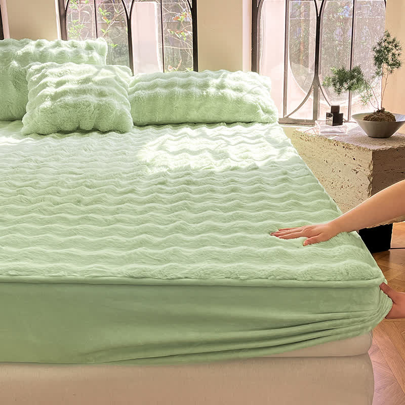 Drap-housse en polaire simple, doux et respirant