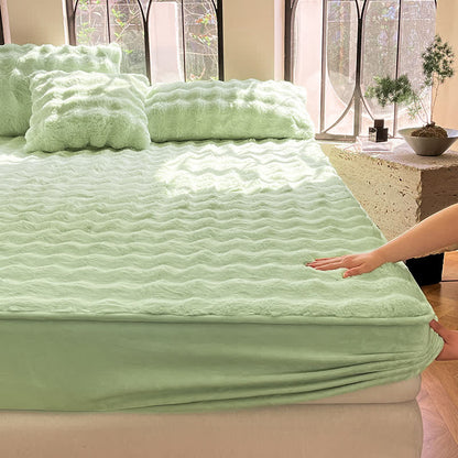 Drap-housse en polaire simple, doux et respirant