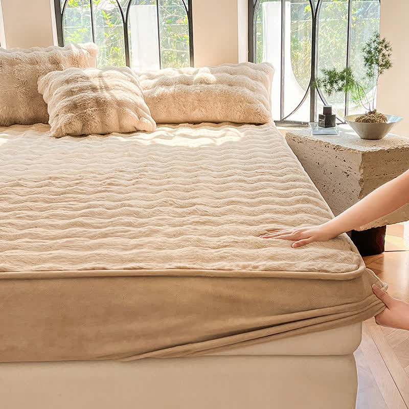 Drap-housse en polaire simple, doux et respirant