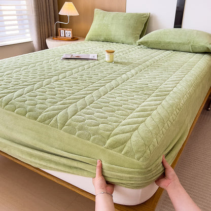 Drap-housse simple en polaire avec épis de blé