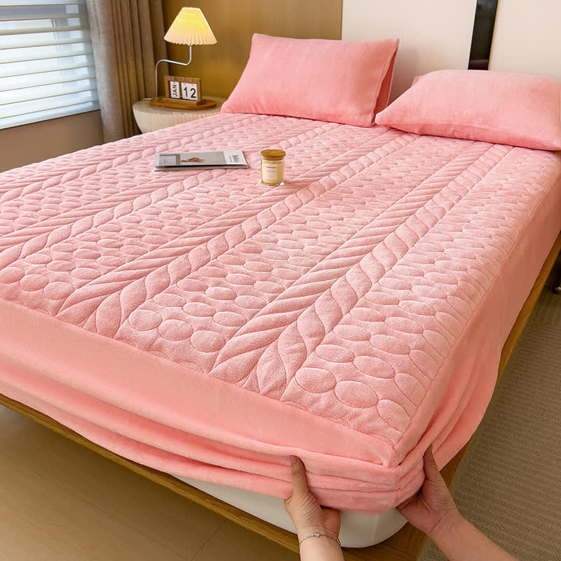 Drap-housse simple en polaire avec épis de blé