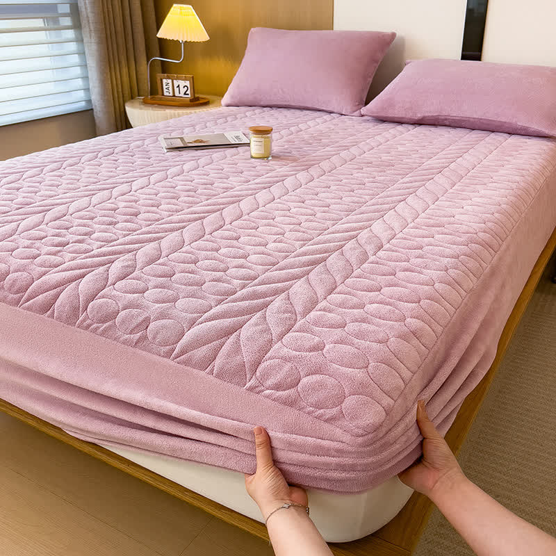 Drap-housse simple en polaire avec épis de blé