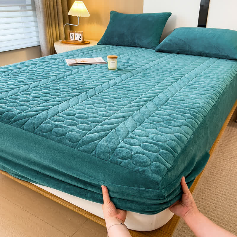 Drap-housse simple en polaire avec épis de blé