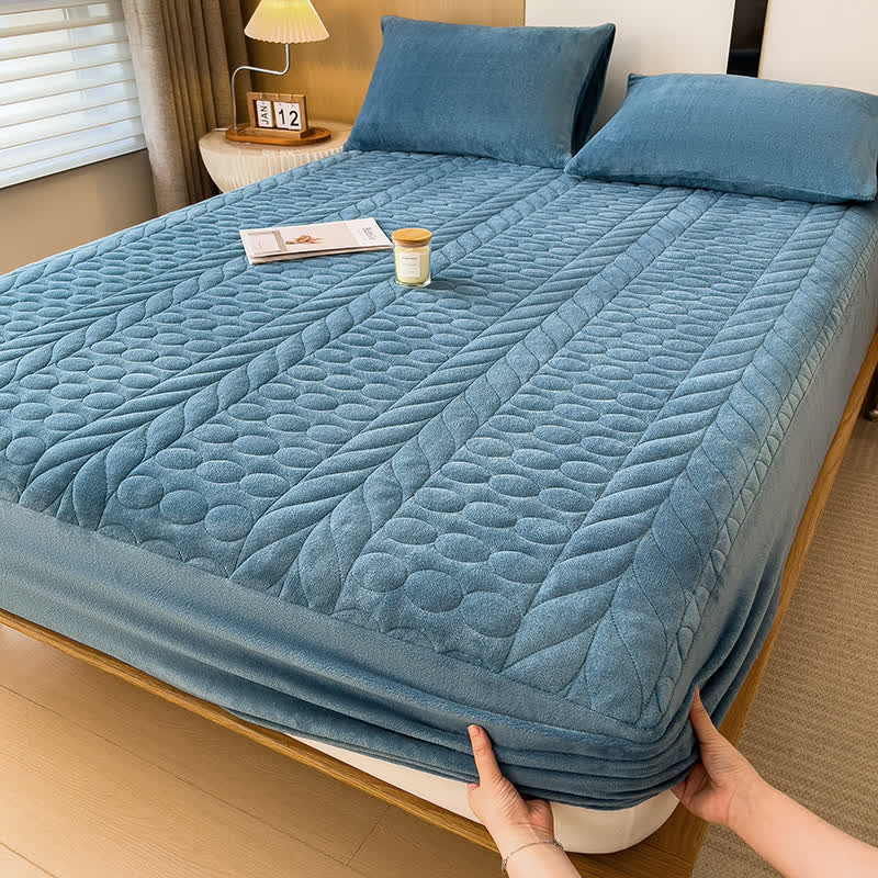 Drap-housse simple en polaire avec épis de blé