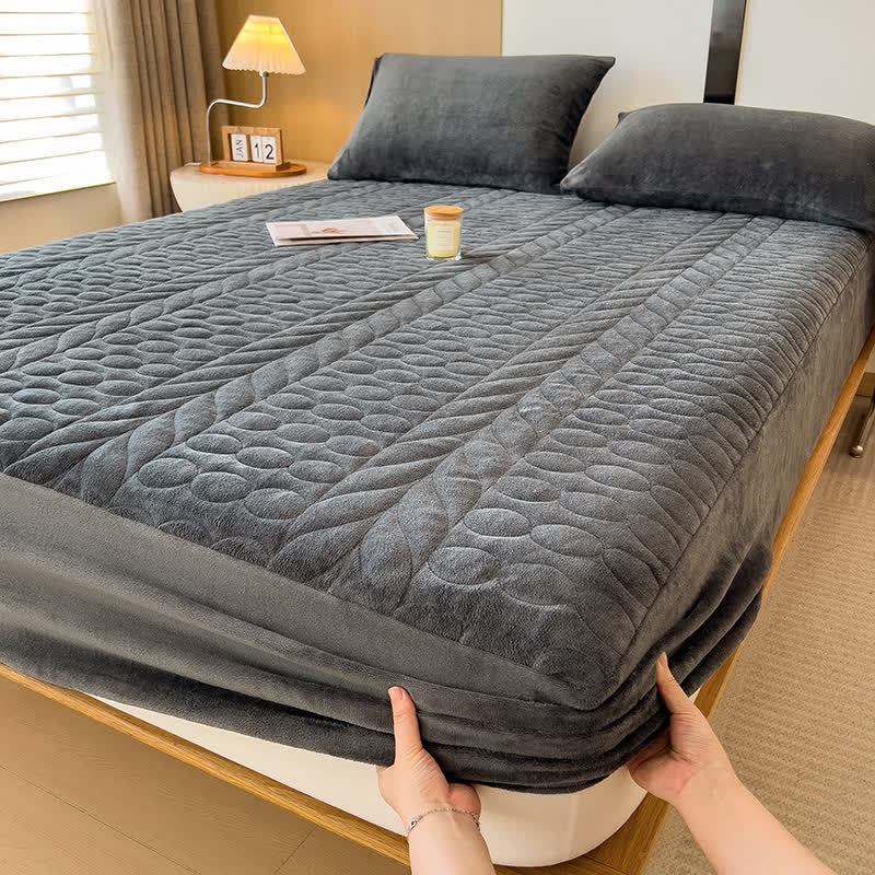 Drap-housse simple en polaire avec épis de blé