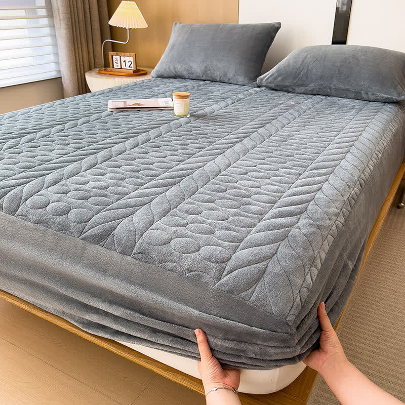 Drap-housse simple en polaire avec épis de blé