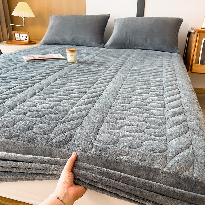 Drap-housse simple en polaire avec épis de blé