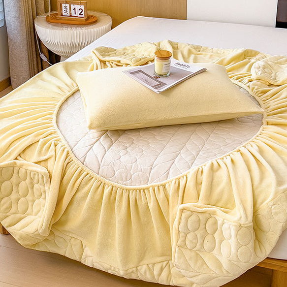 Drap-housse simple en polaire avec épis de blé