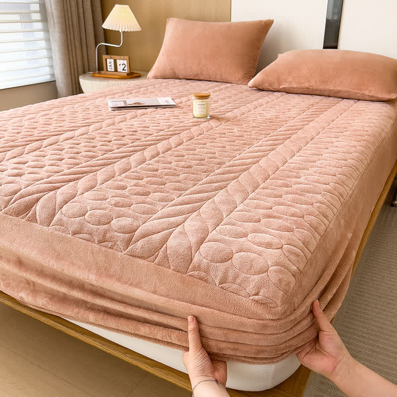 Drap-housse simple en polaire avec épis de blé