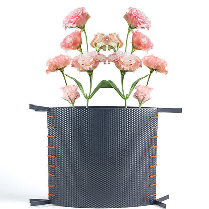 Vase plat créatif avec coutures en cuir