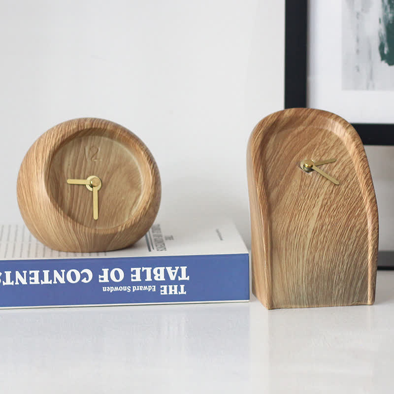 Ornement d'horloge créatif avec grain de bois