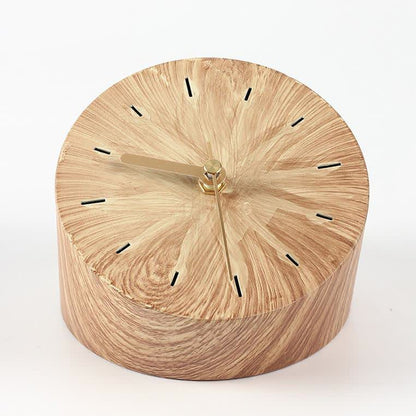 Ornement d'horloge créatif avec grain de bois
