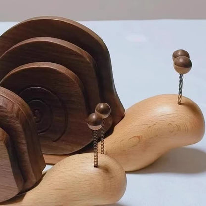 Dessous de verre créatif en forme d'escargot en bois massif