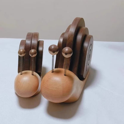 Dessous de verre créatif en forme d'escargot en bois massif
