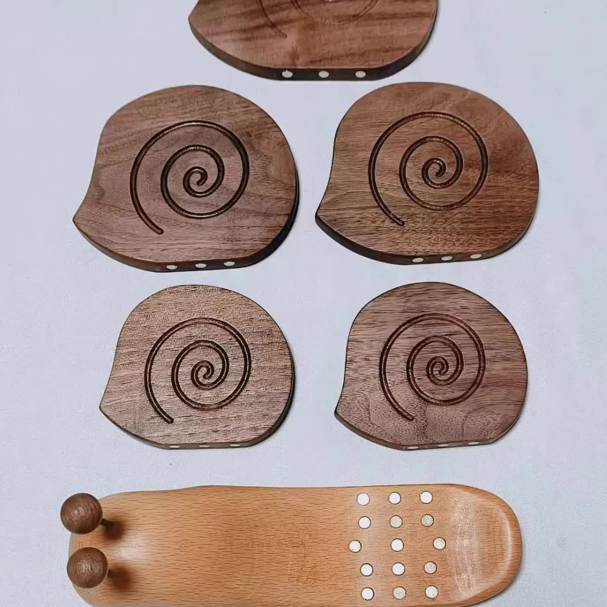 Dessous de verre créatif en forme d'escargot en bois massif