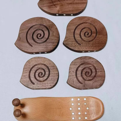 Dessous de verre créatif en forme d'escargot en bois massif