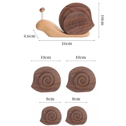 Dessous de verre créatif en forme d'escargot en bois massif