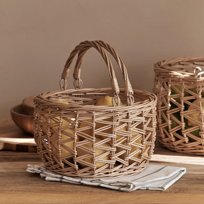 Panier à fruits suspendu fait main en osier