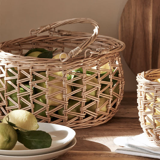 Panier à fruits suspendu fait main en osier
