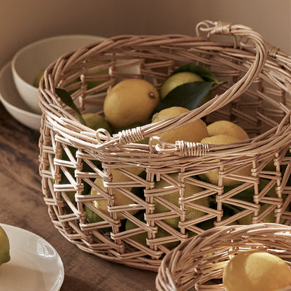 Panier à fruits suspendu fait main en osier