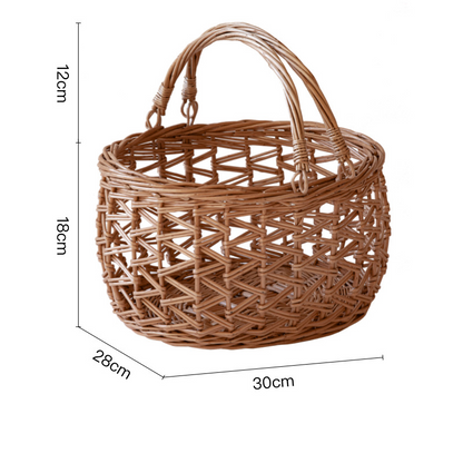 Panier à fruits suspendu fait main en osier