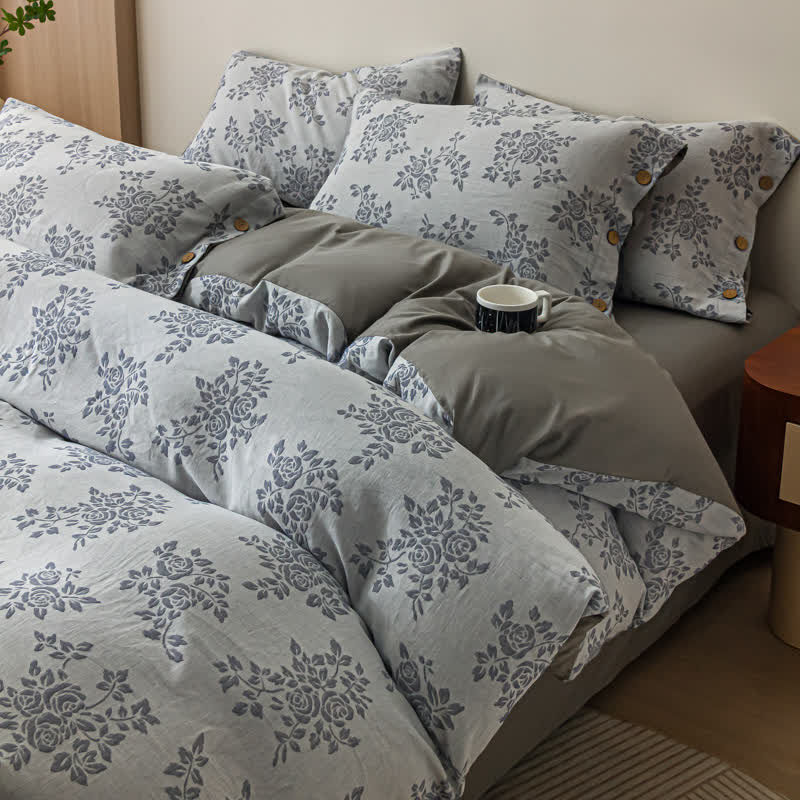 Parure de lit en gaze de coton à trois couches (4 pièces)