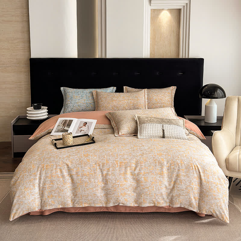 Parure de lit de style simple en coton brossé (4 pièces)