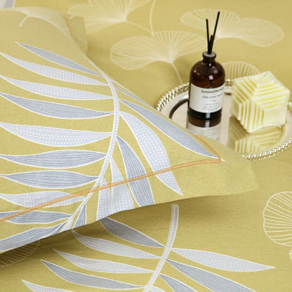 Parure de lit en coton doux avec feuilles de ginkgo (4 pièces)