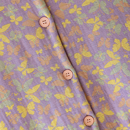 Haut de pyjama épais en pur coton avec motif papillon