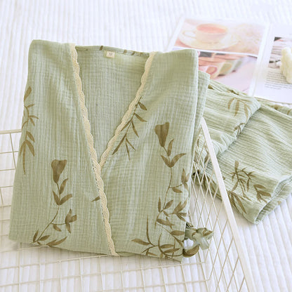 Ensemble de nuit country en gaze de coton et bambou - image 1