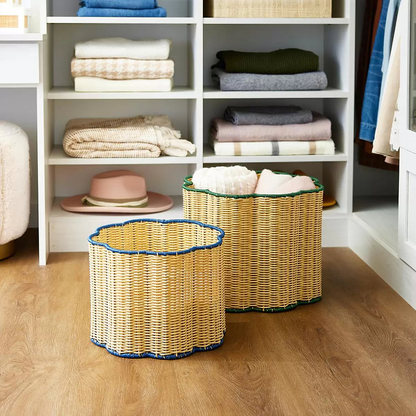 Panier de rangement en rotin simple fait à la main
