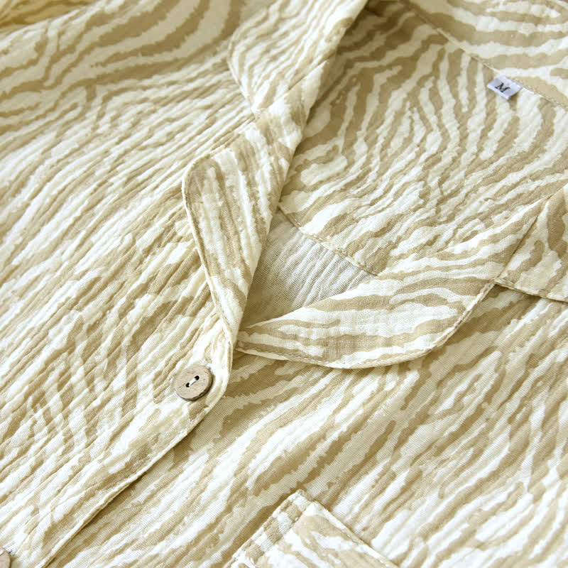 Ensemble pyjama simple en gaze de coton ondulée