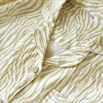 Ensemble pyjama simple en gaze de coton ondulée