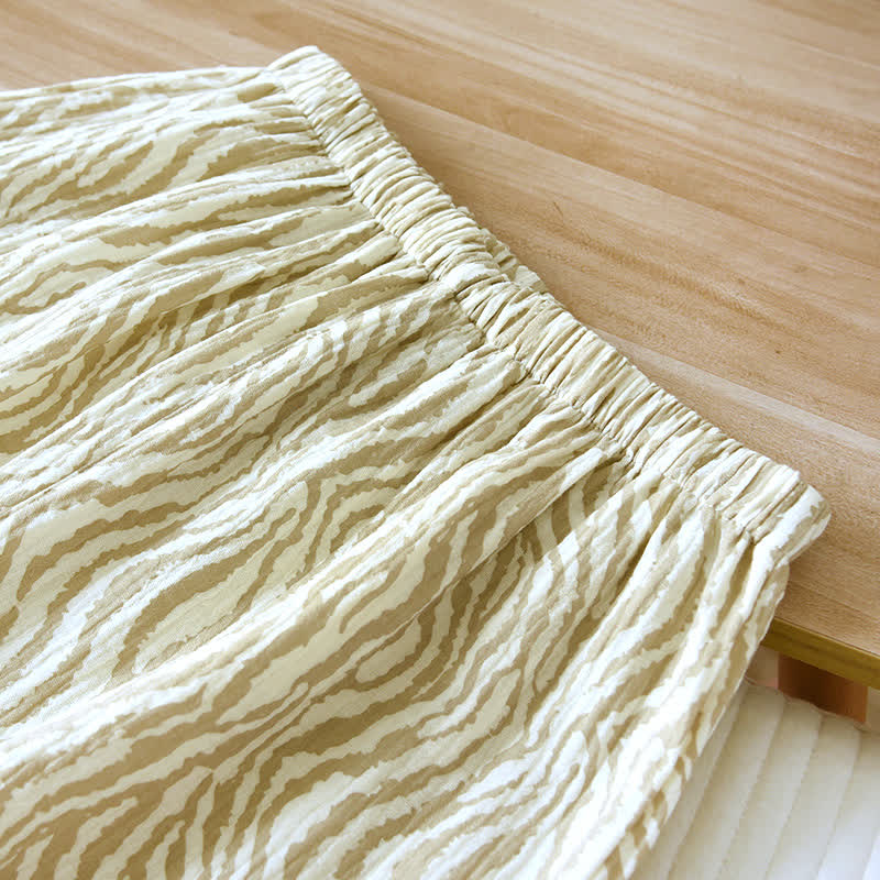 Ensemble pyjama simple en gaze de coton ondulée