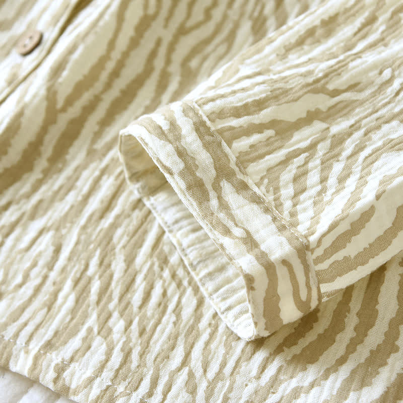 Ensemble pyjama simple en gaze de coton ondulée