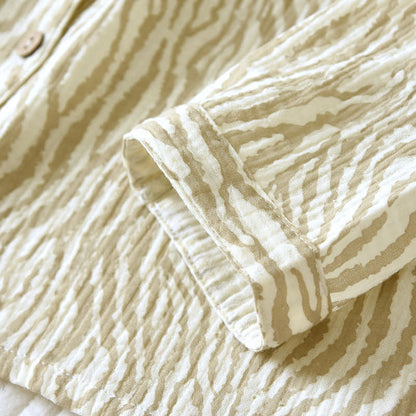 Ensemble pyjama simple en gaze de coton ondulée