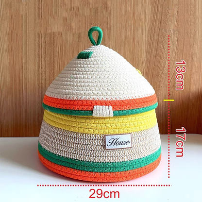 Boîte de rangement de bureau en coton tissé