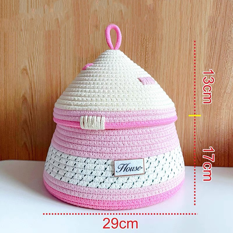 Boîte de rangement de bureau en coton tissé
